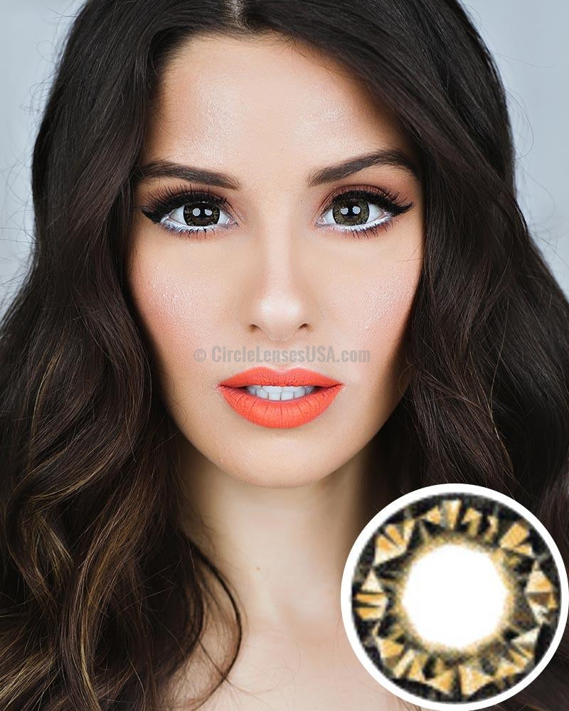 Geo Xtra Diamond Brown 2 Tone Circle Lens WTB34 - CircleLensesUSA.com