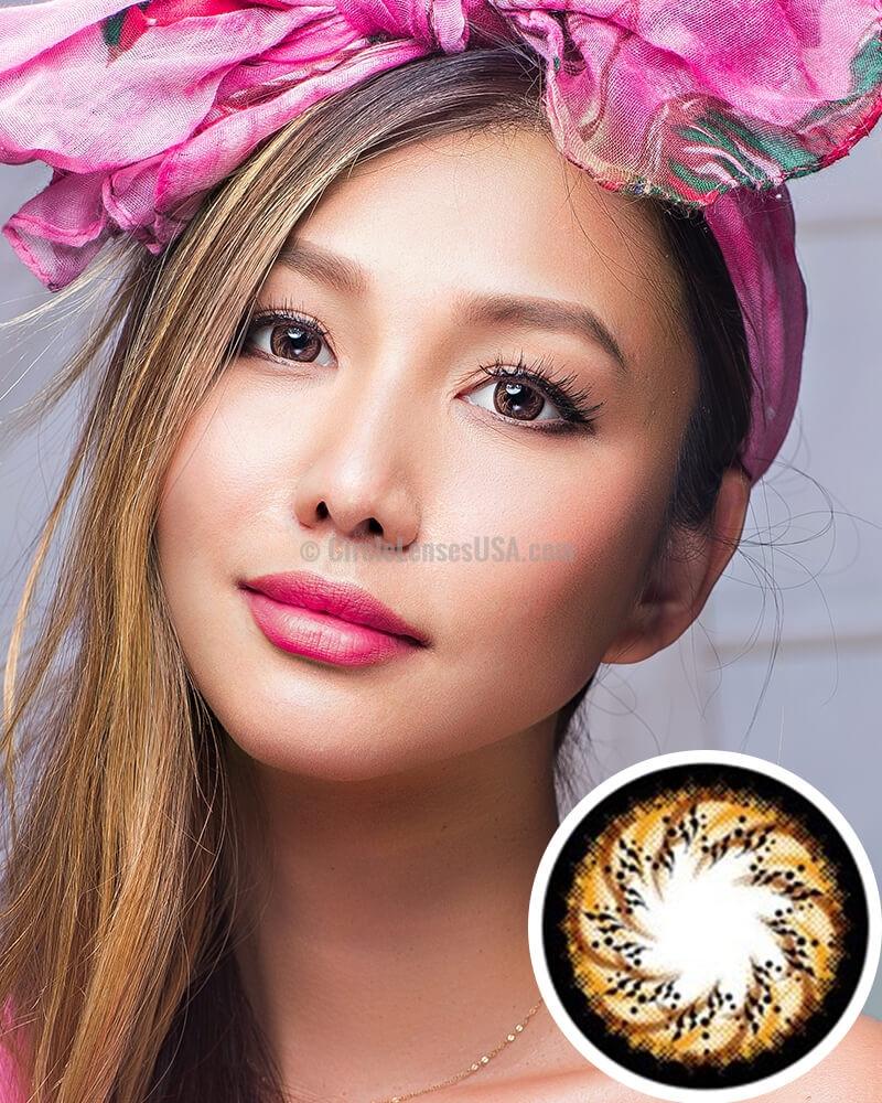 GEO Mimi Cafe Macchiato Brown WMM504 - CircleLensesUSA.com