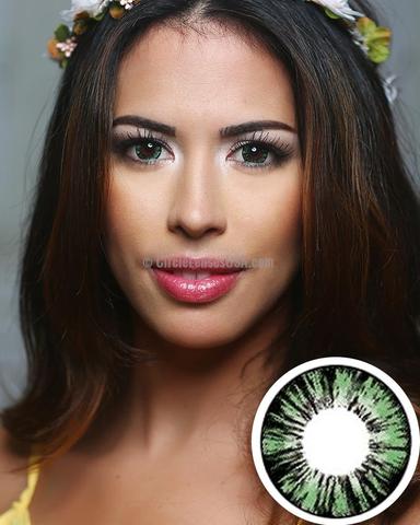 Geo Xtra Green 2 Tone Circle Lens WTB63 - CircleLensesUSA.com