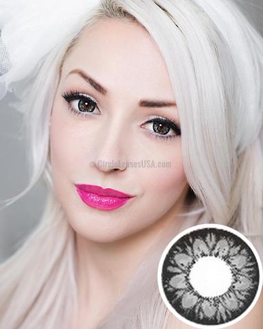 Geo Xtra Flower Plum Grey 2 Tone Circle Lens WTC25 - CircleLensesUSA.com